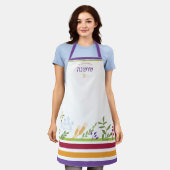 Tablier HÉBREW Nom Floral LOVE FABRIQUÉ Apron ÉDIBLE (Porté)