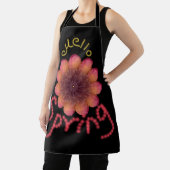 Tablier Hello Spring - Textured Pink & Orange Flower Art (Insitu)