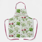 Tablier Herbes et abeilles Long Bib Personnalisé (Recto)