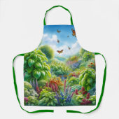 Tablier Herbes fleuries et papillons / Jardin  (Recto)