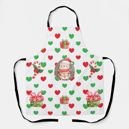 Tablier Hérisson de Noël (Recto)