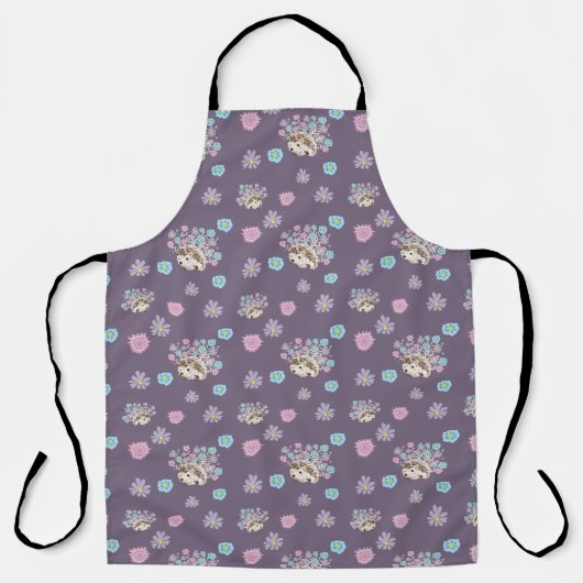 Tablier hérisson et fleurs motif (Recto)