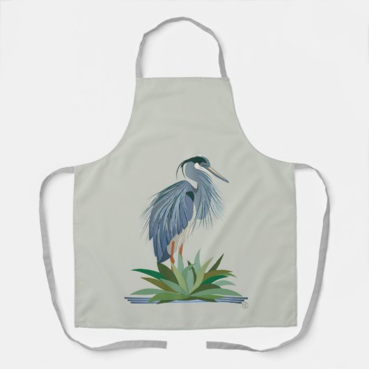 Tablier Héron bleu (Recto)