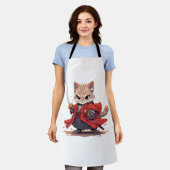 Tablier Héros Chat de style Samouraï en colère (Porté)