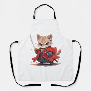 Tablier Héros Chat de style Samouraï en colère