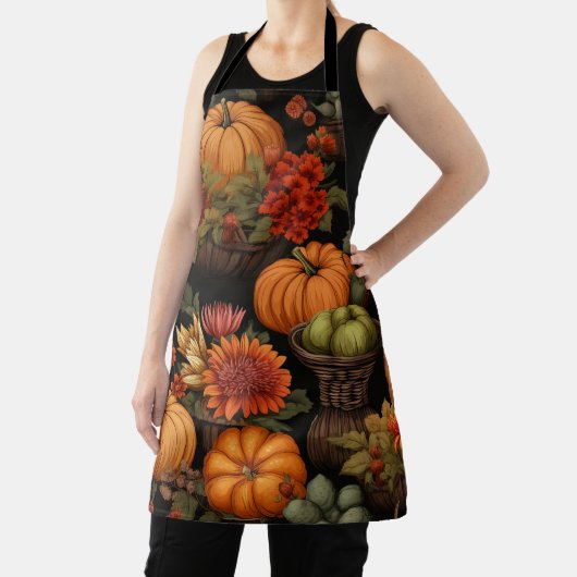 Tablier Heure citrouille, couleurs de l'automne, (Insitu)