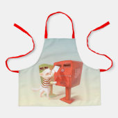 Tablier Heure de publication - Chat avec boîte aux lettres (Recto)