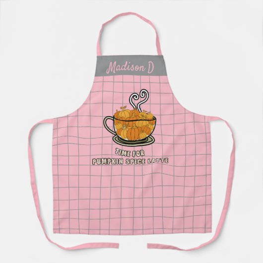 Tablier Heure pour le Citrouille Spice Latte Fall Nom pers (Recto)