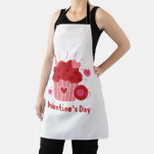 Tablier Heureuse Sainte-Valentin - Coeurs rouges Images mi (Insitu)