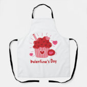 Tablier Heureuse Sainte-Valentin - Coeurs rouges Images mi (Recto)