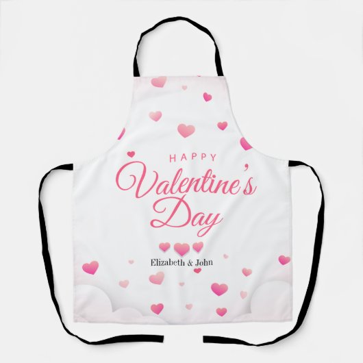 Tablier Heureuse Sainte-Valentin de Coeurs roses (Recto)