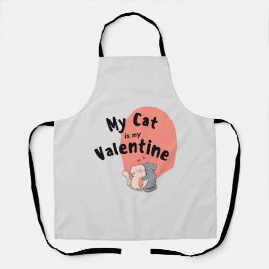 Tablier Heureuse Sainte-Valentin - Mon Chat Est Ma Saint V (Recto)
