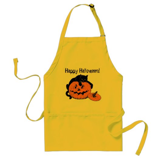 Tablier heureux de Halloween de citrouille de chat (Devant)
