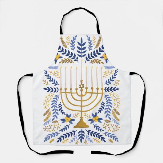 Tablier Heureux Hanoukka Menorah Apron (Recto)