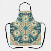 Tablier Hex Mandala bleu et orange (Recto)