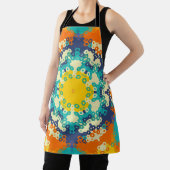 Tablier Hex Mandala bleu orange et jaune (Insitu)