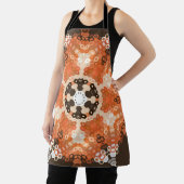 Tablier Hex Mandala Orange Blanc et Brown (Insitu)