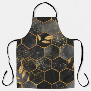 Tablier Hexagon de marbre, Texture Feuille d'or.