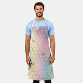 Tablier hexagones pastel (Porté)