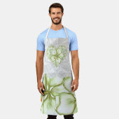 Tablier Hibiscus & dentelle BLANC (Porté)