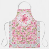 Tablier Hibiscus & dentelle PINK (Recto)