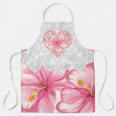 Tablier Hibiscus & dentelle PINK (Recto)