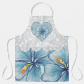 Tablier Hibiscus & dentelle TURQUOISE (Recto)