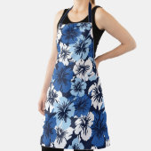 Tablier Hibiscus épopé Aloha Blue Hawaiian Floral (Insitu)