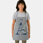 Tablier Hibiscus Fleur Monogramme Initiale A Nom Apron (Insitu)