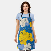 Tablier Hibiscus fleurs et feuilles (Porté)