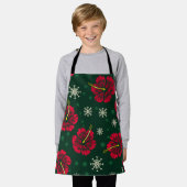 Tablier Hibiscus floral tropical Snowflakes Noël | (Porté)