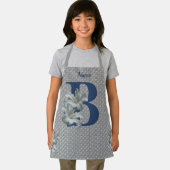 Tablier Hibiscus Flower Monogramme Initial B Nom (Insitu)