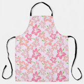 Tablier Hibiscus Rose, Fleurs Roses, Motif De Fleurs (Recto)