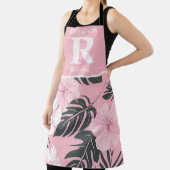 Tablier Hibiscus rose tropical personnalisé (Insitu)