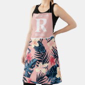 Tablier Hibiscus rose tropical personnalisé (Insitu)