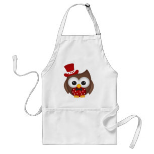 Tablier Hibou de rouge de Saint-Valentin
