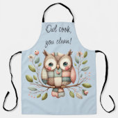 Tablier Hibou Patchwork dans une Forêt Fantaisiste (Recto)