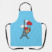 Tablier Hibou volant avec des ballons de coeur à Paris (Recto)