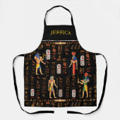 Tablier Hiéroglyphes et divinités de l'Égypte d'or sur le  (Recto)