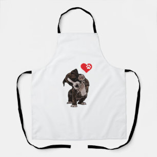 Tablier High Five Heart Bulldog Pup I Love Boxer Amoureux
