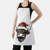 Tablier Highland Cow Christmas Xmas Santa Wooly Farm (Insitu)