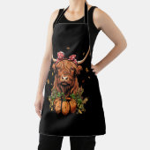 Tablier Highland Cow Fall Et Citrouilles Feuille Automne R (Insitu)