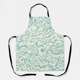 Tablier Hippie les années 70 Marbre Bleu Liquide Swirl Boh