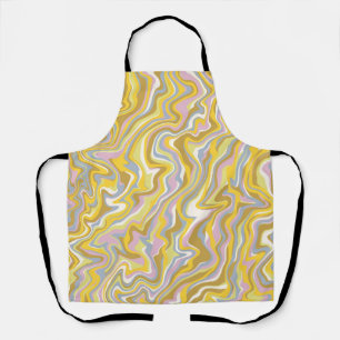 Tablier Hippie les années 70 Marbre Vert Liquide Swirl Boh