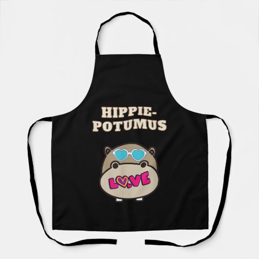 Tablier Hippie Potumus Baby Hippopotamus Lover (Recto)