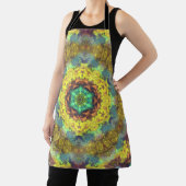 Tablier Hippie psychédélique jaune bleu et vert (Insitu)