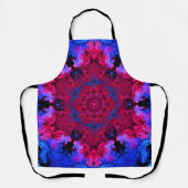 Tablier Hippie psychédélique rouge rose et bleu (Recto)