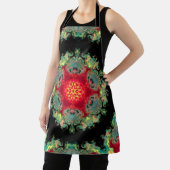 Tablier Hippie psychédélique rouge Turquoise et noir (Insitu)