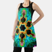 Tablier Hippie psychédélique Turquoise orange et noir (Insitu)