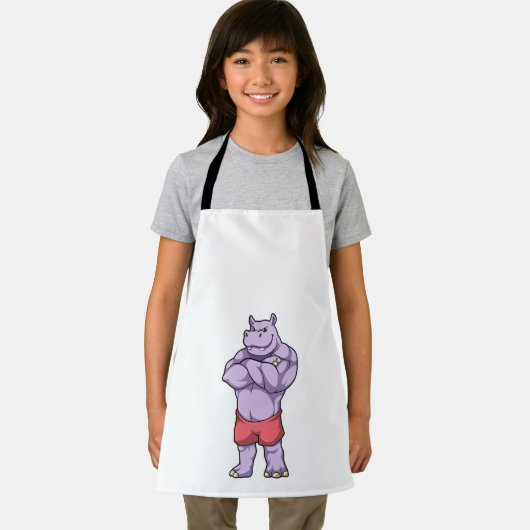 Tablier Hippo as Bodybuilder extreme (Insitu)